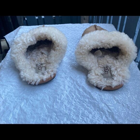 UGG® Women’s Chestnut Brown Suede Slip on Mule Slippers Sz 8 - Picture 8 of 10